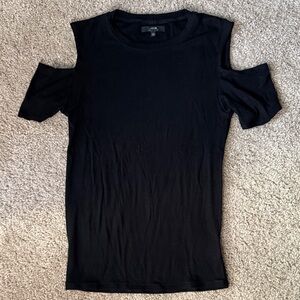 Joe's Jeans Black Cold-Shoulder Crew Tank